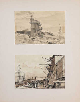 Титов Иван Филиппович. Лот из двух работ из серии «В блокаде»: